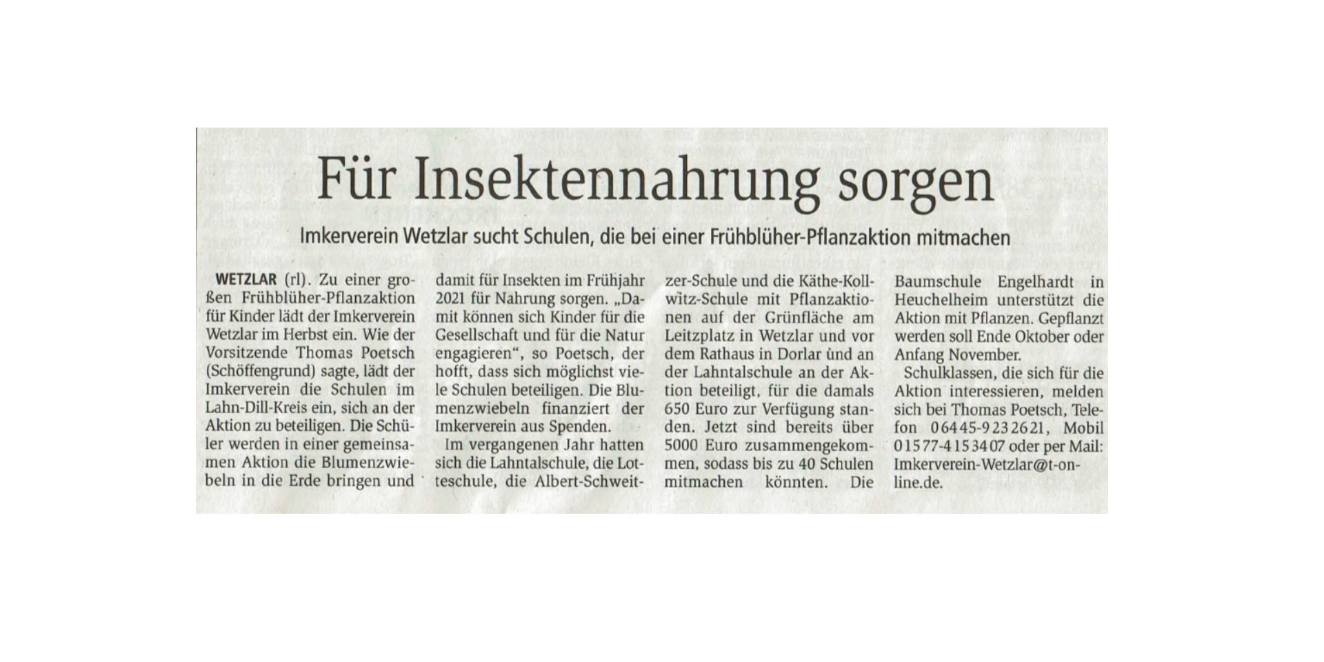 Schulen gesucht, WNZ 28.8.